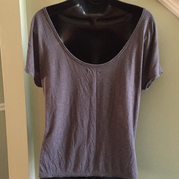 10 / $10 Aerie gray top with a patterned see thru front design - Picture 3 of 3
